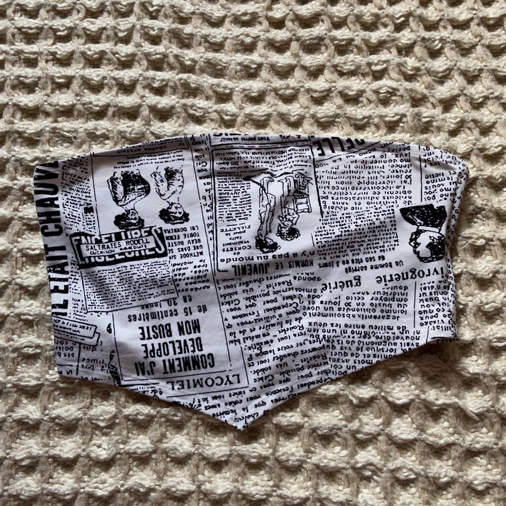 Newspaper Crop Tube Top